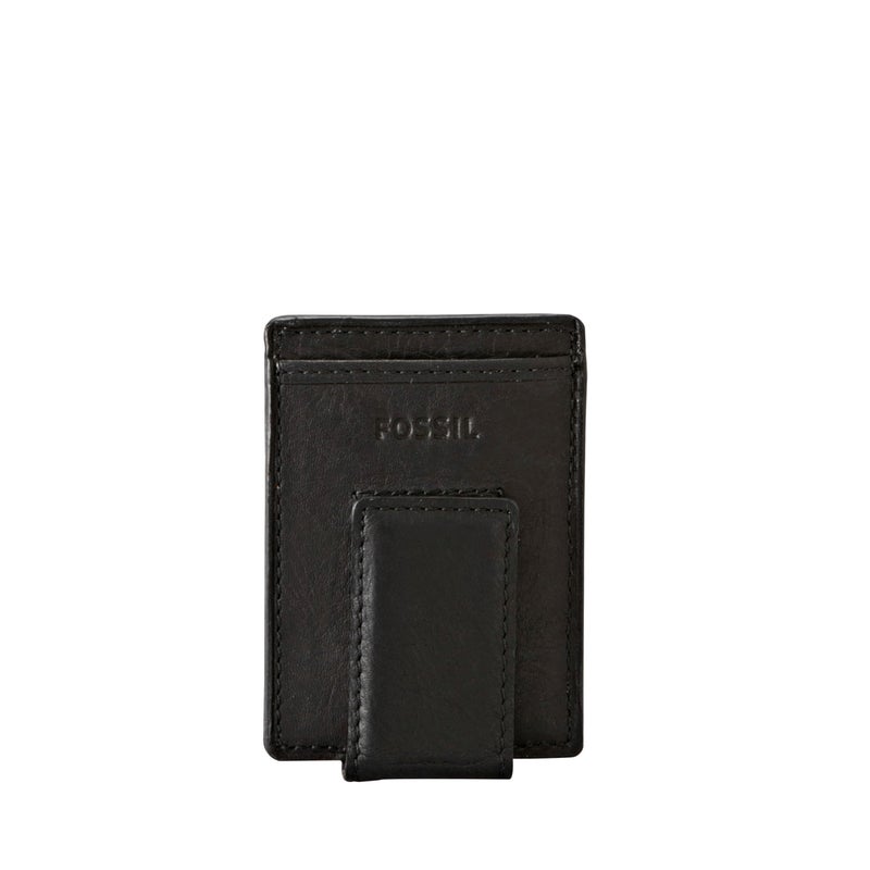 Fossil Men's Ingram Leather Magnetic Card Case with Money Clip Wallet, Black, (Model: ML3235001) - Image 1