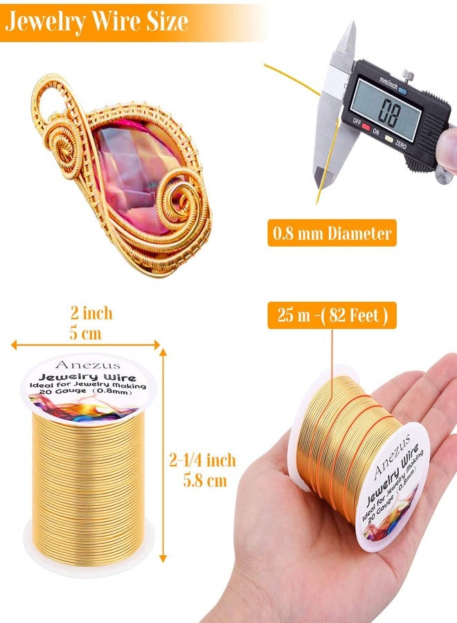 anezus 20 Gauge Jewelry Wire, 28 Yards Craft Wire Tarnish Resistant Copper Beading Wire for Jewelry Making Supplies and Crafting(KC Gold) - Image 2