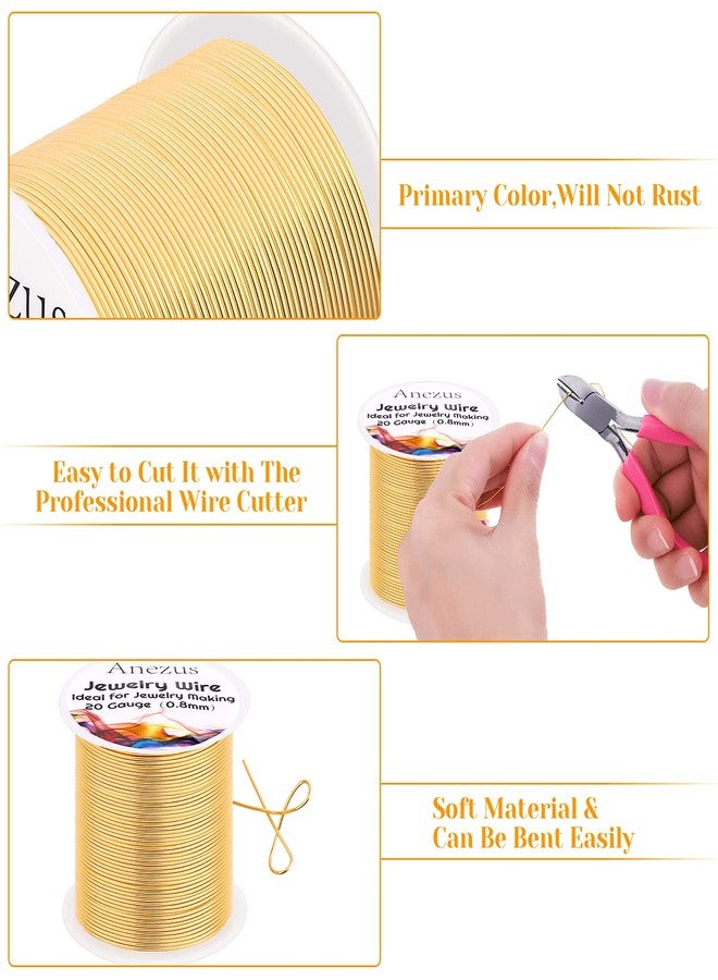 anezus 20 Gauge Jewelry Wire, 28 Yards Craft Wire Tarnish Resistant Copper Beading Wire for Jewelry Making Supplies and Crafting(KC Gold) - Image 5