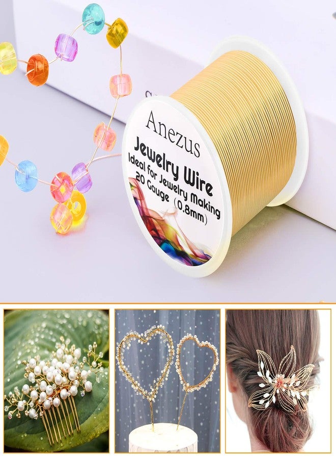 anezus 20 Gauge Jewelry Wire, 28 Yards Craft Wire Tarnish Resistant Copper Beading Wire for Jewelry Making Supplies and Crafting(KC Gold) - Image 4
