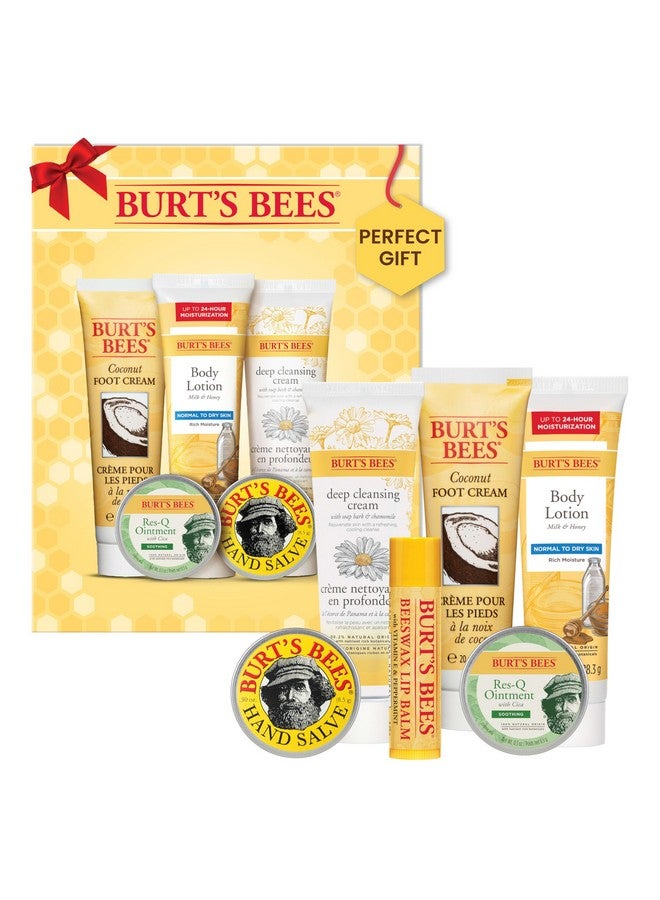 بيرتس بيز هدايا عيد الميلاد من بيرتس بيز، 6 منتجات لحشو الجوارب، مجموعة هدايا صغيرة خالدة - مرطب شفاه أصلي من شمع العسل، كريم للقدمين بجوز الهند، لوشن للجسم بالعسل والحليب، كريم تنظيف عميق، مرهم ريس-كيو ومرهم لليدين - Image 1