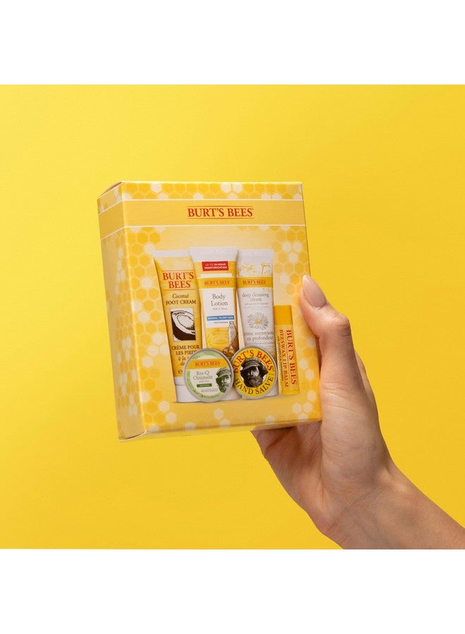 بيرتس بيز هدايا عيد الميلاد من بيرتس بيز، 6 منتجات لحشو الجوارب، مجموعة هدايا صغيرة خالدة - مرطب شفاه أصلي من شمع العسل، كريم للقدمين بجوز الهند، لوشن للجسم بالعسل والحليب، كريم تنظيف عميق، مرهم ريس-كيو ومرهم لليدين - Image 4