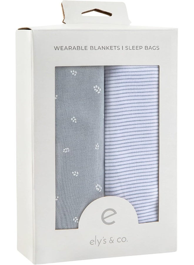 Ely's & Co. Ely's & Co. 100% Cotton Wearable Blanket Baby Sleep Bag 2 Pack (6-12 Months, Blue) - Image 2