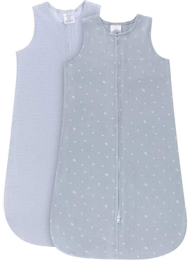 Ely's & Co. Ely's & Co. 100% Cotton Wearable Blanket Baby Sleep Bag 2 Pack (6-12 Months, Blue) - Image 1