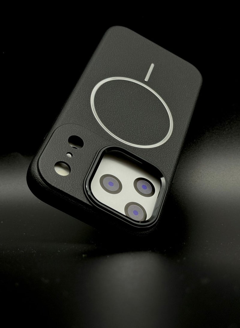 general Premium MagSafe Leather Texture Case for iPhone 17 Pro Max – Shockproof, Slim & Magnetic Wireless Charging Compatible (Black) - Image 1