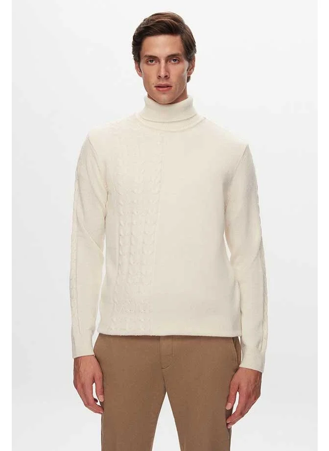 D'S DAMAT Ds Damat Regular Fit Ecru Hair Knitted Sweater