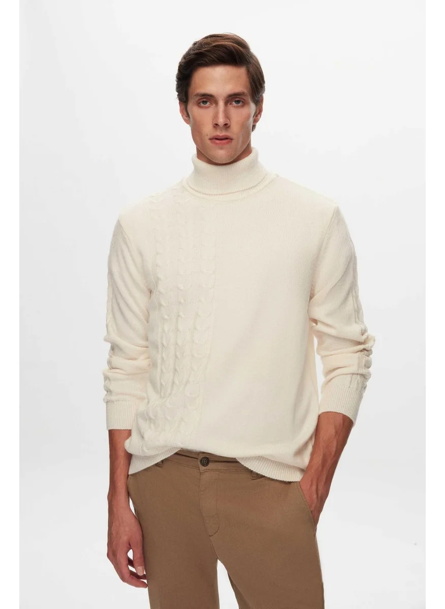 D'S DAMAT Ds Damat Regular Fit Ecru Hair Knitted Sweater