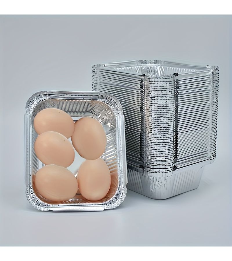 50 Disposable Aluminum Foil Pans with Clear Lids for Baking and Catering - Image 3