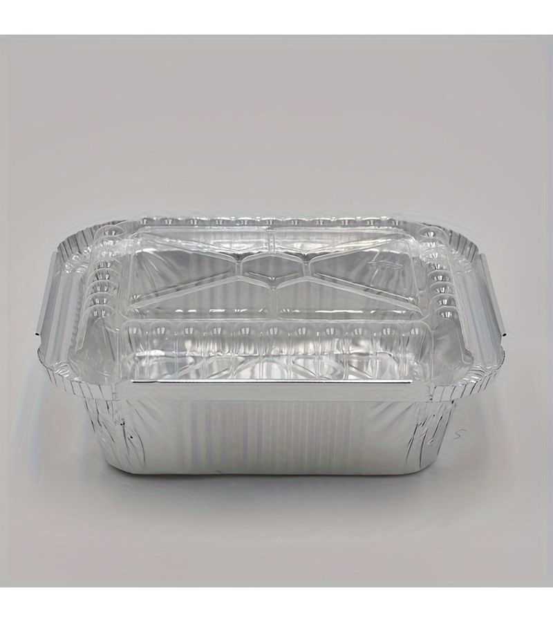 50 Disposable Aluminum Foil Pans with Clear Lids for Baking and Catering - Image 4