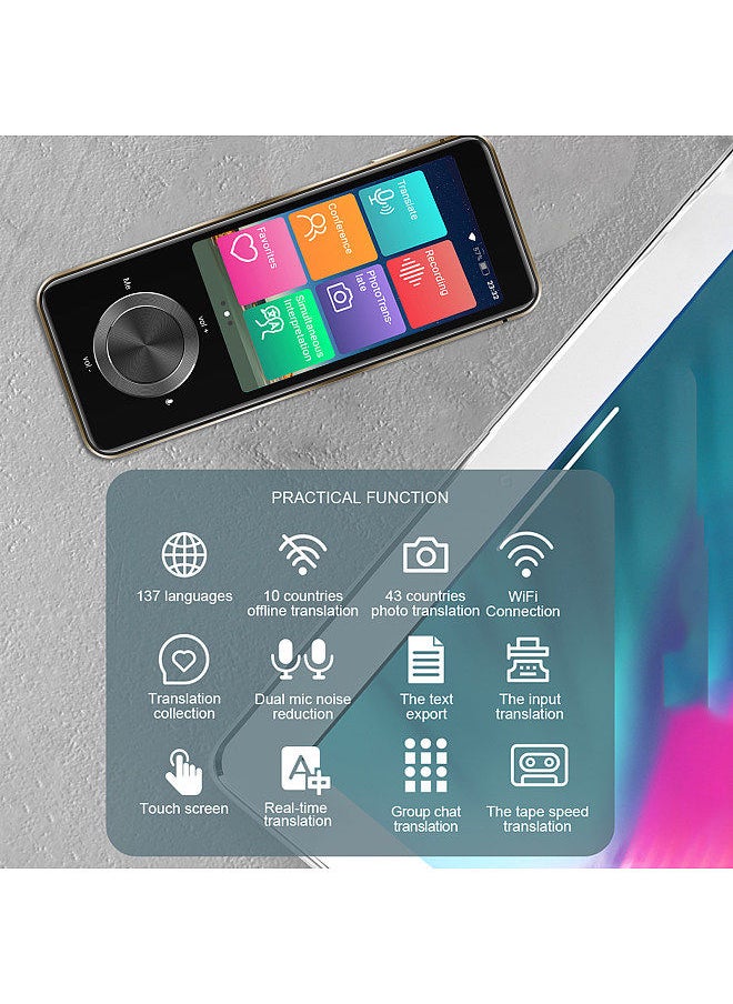 Generic - Language Translator Device Portable Voice Interpreter in 137 Languages Real-time 2-WAY Voice Translator Support Recording Text Translate Photo Translating Chinese/English/Japanese/Korean - Image 1