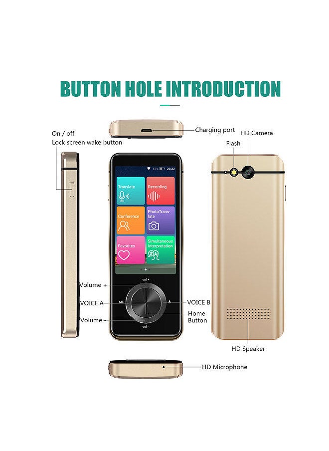 Generic - Language Translator Device Portable Voice Interpreter in 137 Languages Real-time 2-WAY Voice Translator Support Recording Text Translate Photo Translating Chinese/English/Japanese/Korean - Image 1