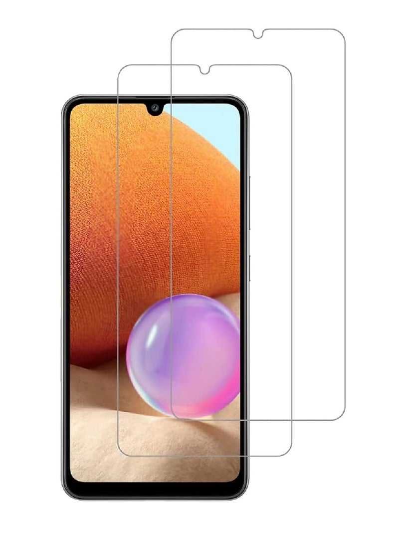 Super 2 Pieces Tempered Glass Screen Protector Clear Designed For Samsung Galaxy A32 5G Full Screen Coverage And Bubble Free - Image 1