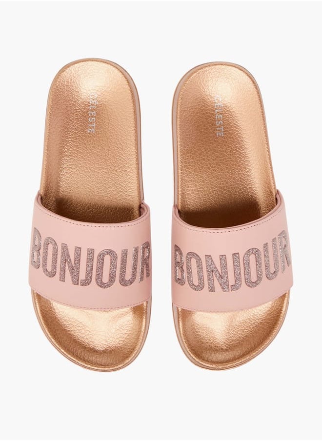 Celeste Womens Typographic Detail Slides  - Image 2