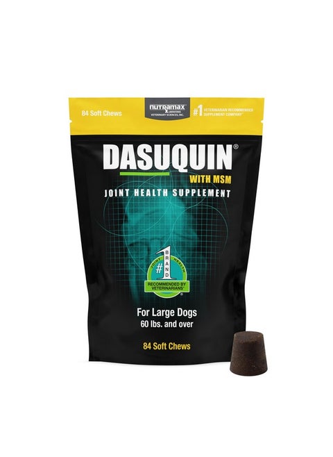 Nutramax Laboratories Dasuquin with MSM Joint Health Supplement for Large Dogs - With Glucosamine, MSM, Chondroitin, ASU, Boswellia Serrata Extract, and Green Tea Extract, 84 Soft Chews