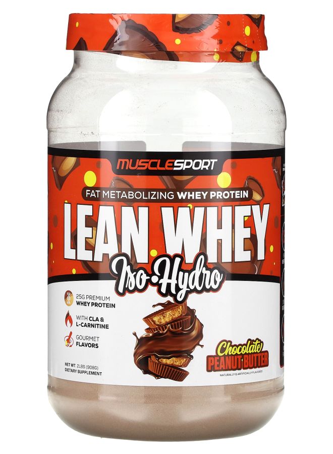 MUSCLESPORT Lean Whey Iso-Hydro Chocolate Peanut Butter 2 lbs (908 g)