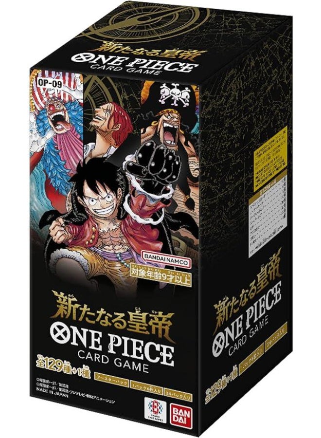 وان بيس صندوق بوستر ون بيس كارد جيم – OP-09 “Emperors in the New World” (ياباني) – 24 حزمة، 6 بطاقات في كل حزمة