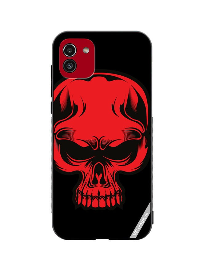 VR CREATIVE Protective Case Cover For Samsung Galaxy A03 Skull Illustration Design Multicolour - Image 1