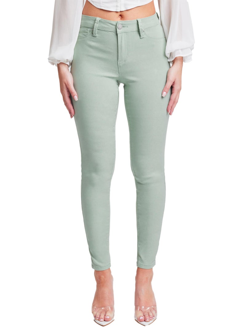 YMI Women's Hyperstretch Mid-Rise Skinny Jeans, Jade, S - Image 1