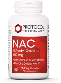 Protocol For Life Balance , Nac N-Acetyl-Cysteine, 600 Mg, 100 Veg Capsules  - Image 1