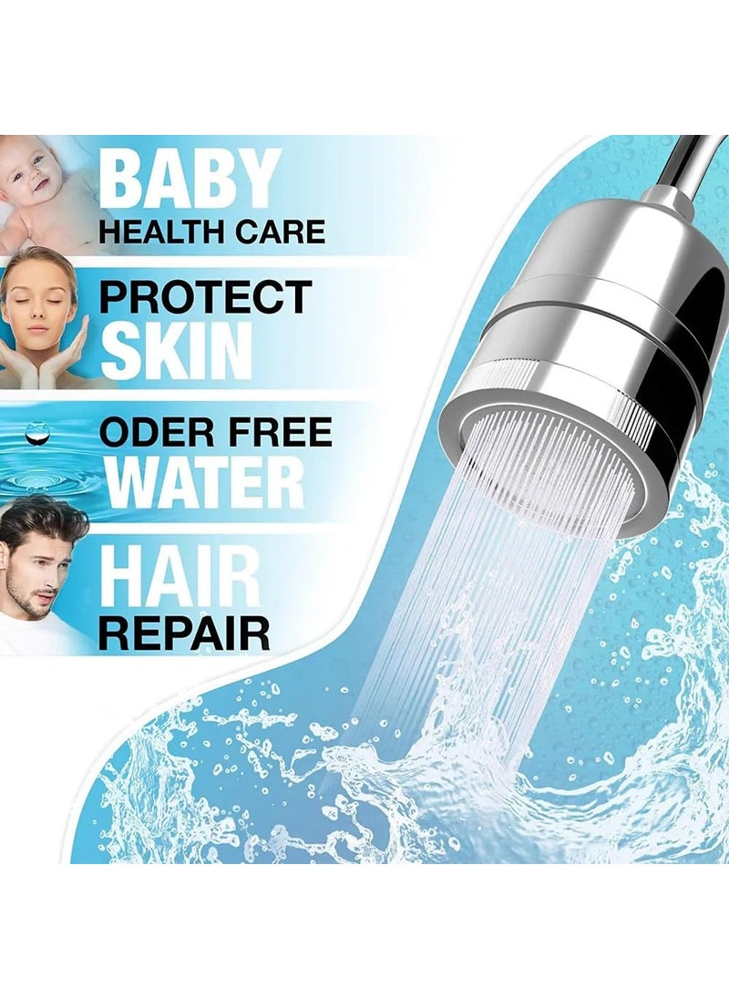 BATH GURU BATH GURU ABS 15Stage Filtration Shower Head for Bathroom Water Softener Shower Head with MultiLayer Filtration for Hair Skin Care Chrome Plated Head Only  - Image 5