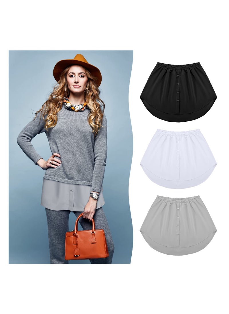 SYOSI - Shirt Extender for Women, 3 Pcs Adjustable Fake Layering Leggings Top Lower Sweep Shirt Undershirt Skirt(L) - Image 1