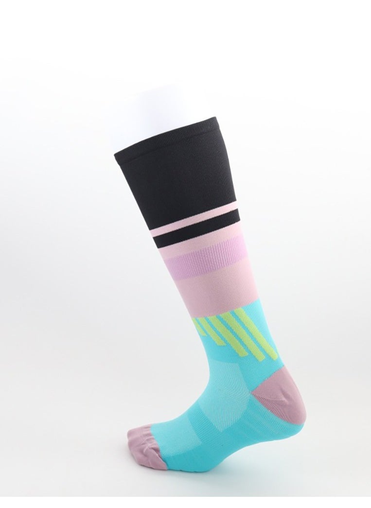 Excefore - 2 Pairs Compression Socks for Women & Men, 15-20mmHg Flight Socks Graduated Support Neuropathy Socks Fit for Running Nursing Sport Hiking Walking, Size 34-40 - Image 1