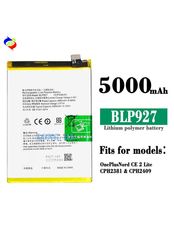 For OPPO OnePlusNord CE 2 Lite/CPH2381 BLP927 Phone Built-in Battery-Standard Capacity:BLP927 - Image 1