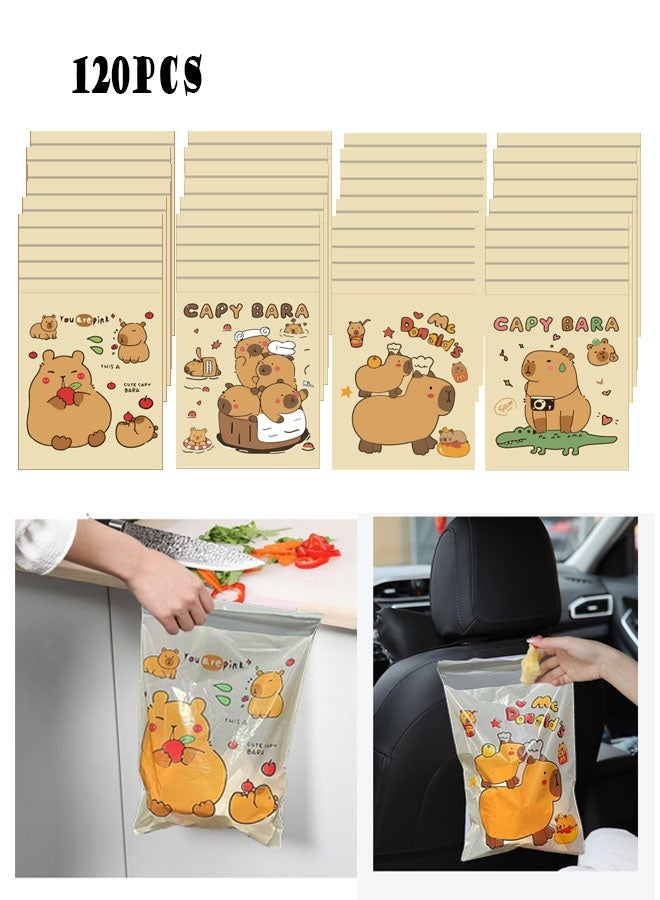 120PCS Disposable Car Trash Bag, Durable Thickening Waterproof Leak Proof Vomit Bag, Camping Kitchen Office Storage Bag - Image 1