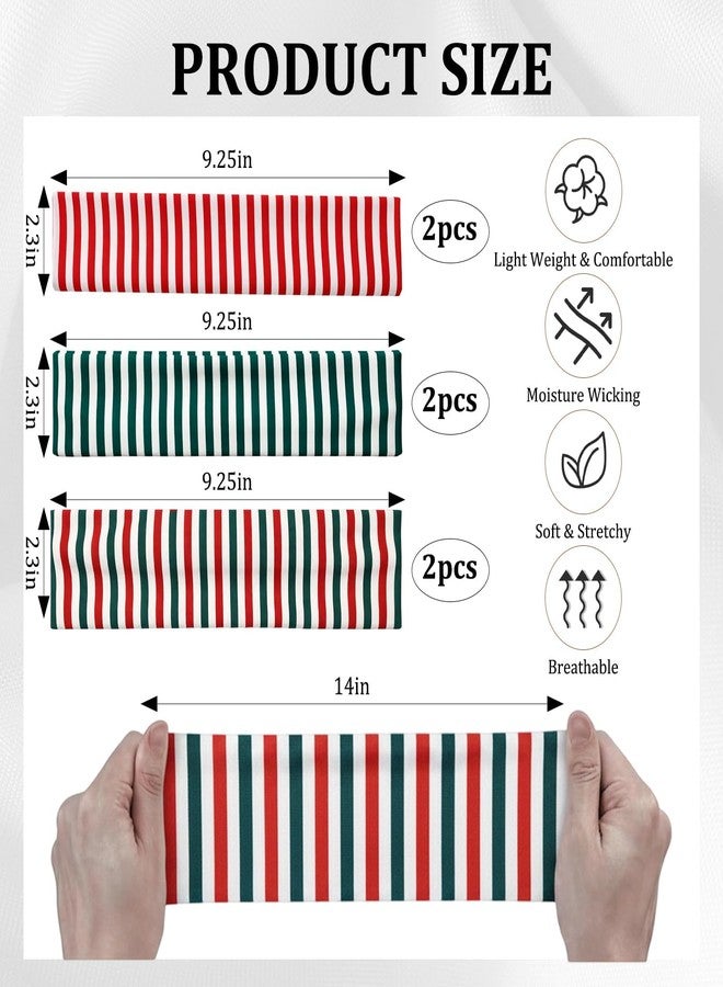 CZFSWT 6Pcs Striped Headbands for Women, Stretchy Headband, Wide Headbands for Women Suitable for Daily Dressing, Holiday Parties and Gift Giving - Image 2