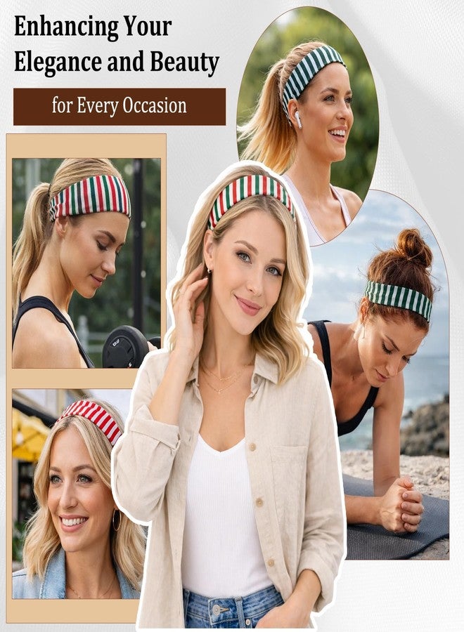 CZFSWT 6Pcs Striped Headbands for Women, Stretchy Headband, Wide Headbands for Women Suitable for Daily Dressing, Holiday Parties and Gift Giving - Image 4