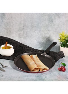 VINOD Vinod Popular Aluminium Non Stick Cookware Set Of 3|2.5 Litre Kadhai, 24 Cm Frypan With Common Glass Lid And 25Cm Dosa Tawa|3Mm Thick|Induction & Gas Base|2 Year Warranty, Red  - Image 5