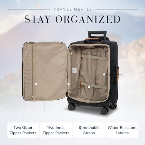 Bric's X Travel - Carry-On Luggage Bag with Spinner Wheels - 21 Inch - Luxury Luggage Bag - Black - Image 3