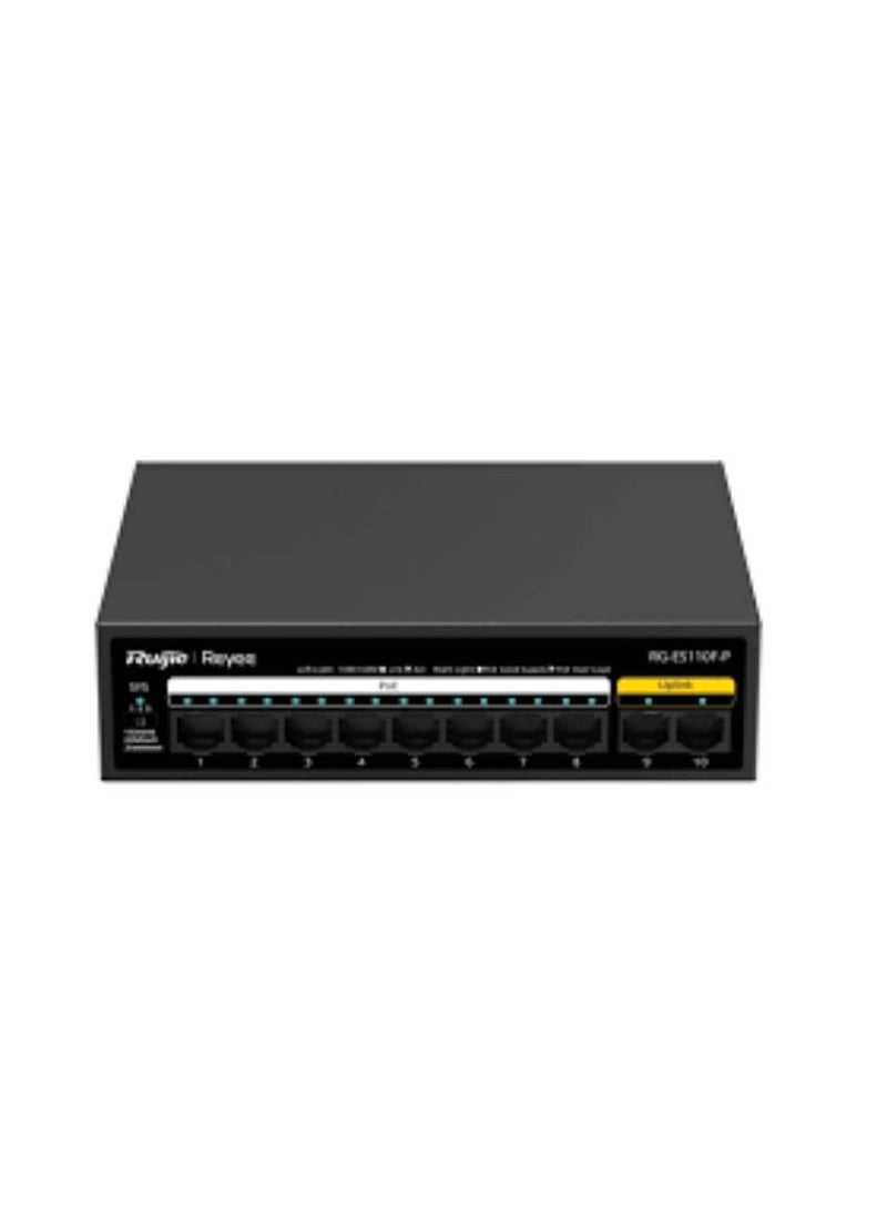 Ruijie - Ruijie 6-Port 100Mbps PoE Switch – 4× PoE/PoE+ Ports | 54W PoE Budget | Steel Case | Reliable Network Power & Data - Image 1