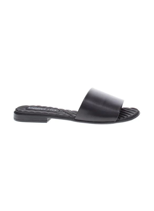 بيرا ريو Beira Rio Ladies Flat Sandals Black | Made In Brazil