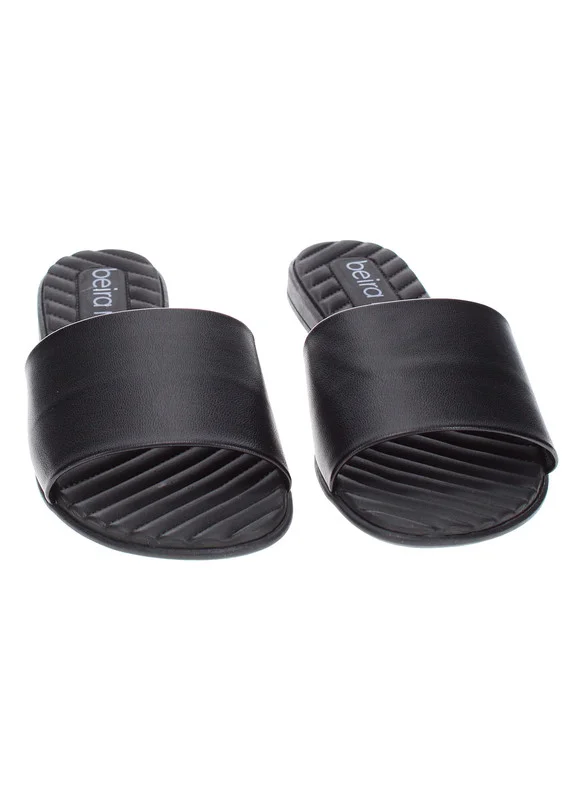 بيرا ريو Beira Rio Ladies Flat Sandals Black | Made In Brazil