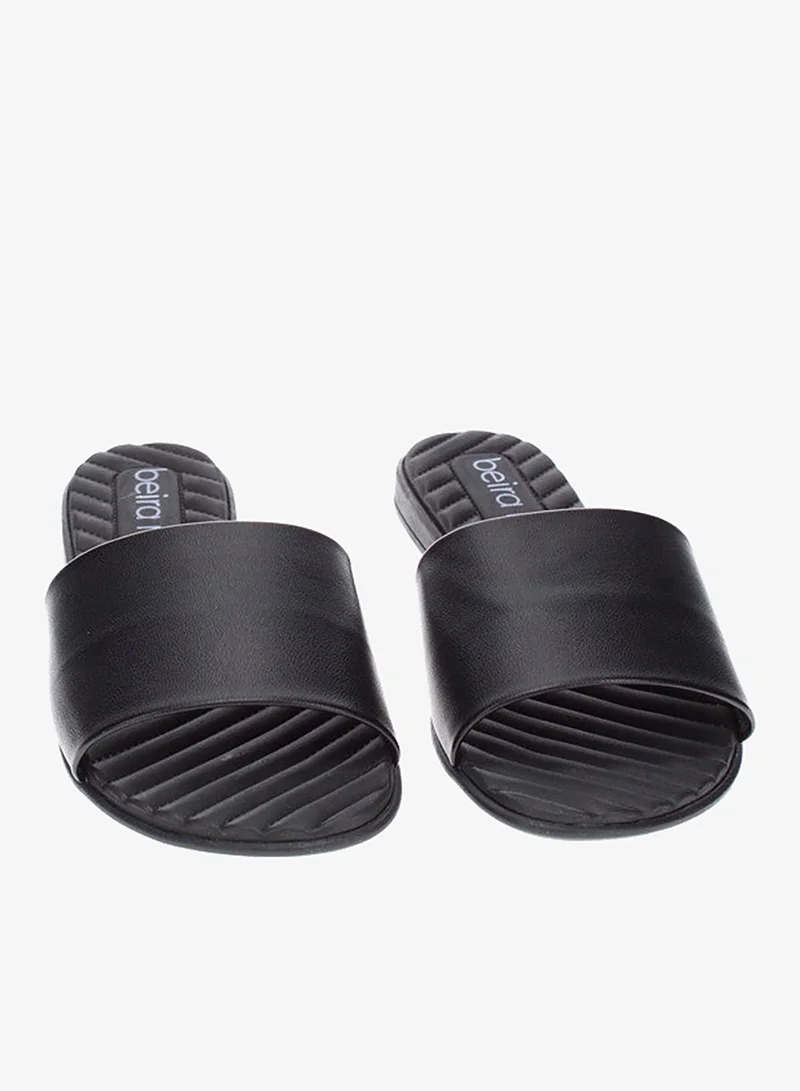 Beira Rio  Beira Rio Ladies Flat Sandals Black | Made In Brazil for Women | Best Price UAE