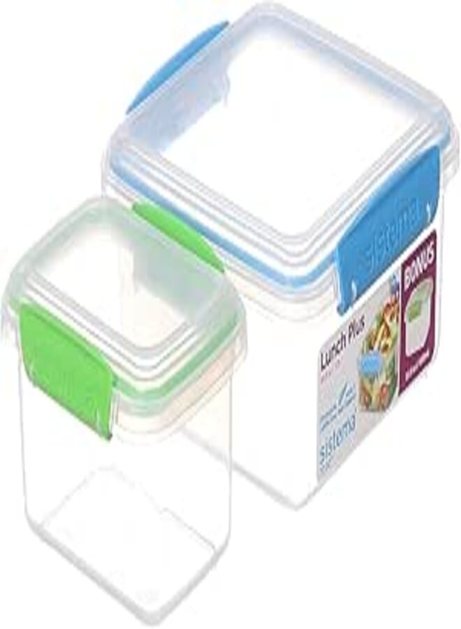 Sistema Food Container Set (2 Pieces, 1.2L and 400 ml, Blue/Green)