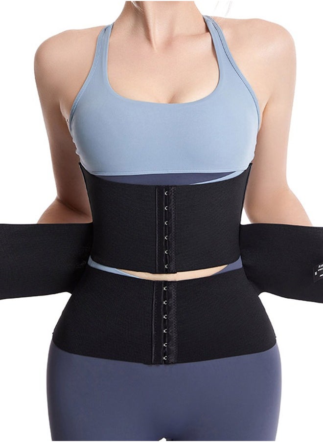 Waist Slimming Belt, Waist Tightening Belt, Women's Breathable Stretch Tights Waist Trainer Girdle Body Shaper (Black)