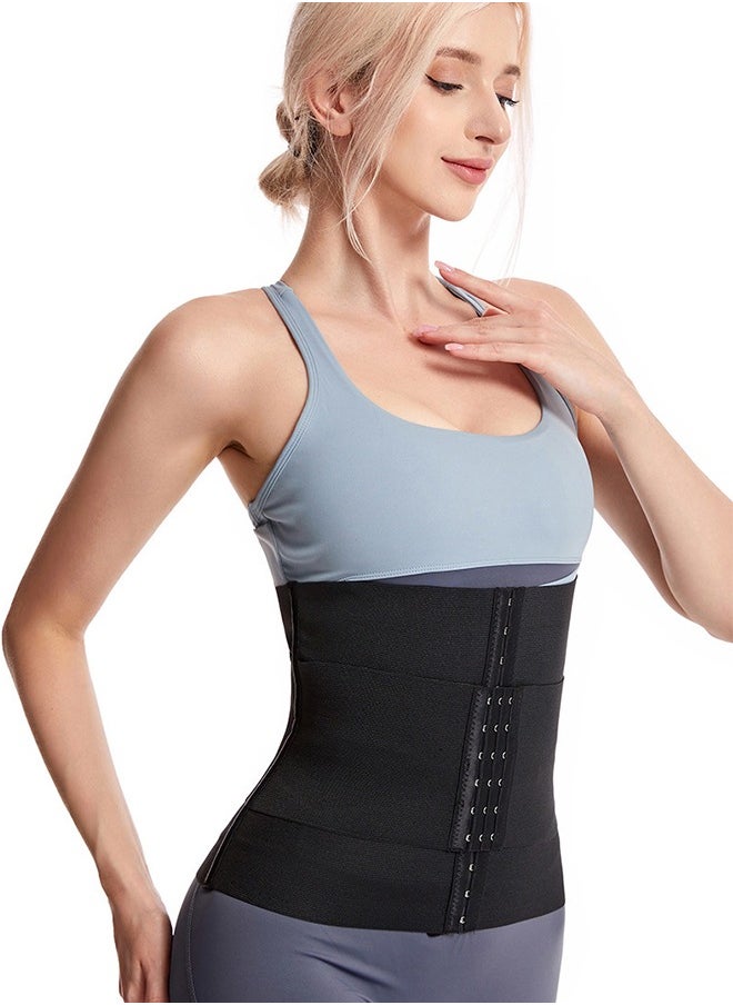 Waist Slimming Belt, Waist Tightening Belt, Women's Breathable Stretch Tights Waist Trainer Girdle Body Shaper (Black)