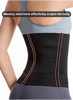 Fazza Waist Slimming Belt, Waist Tightening Belt, Women's Breathable Stretch Tights Waist Trainer Girdle Body Shaper (Black)  - Image 3