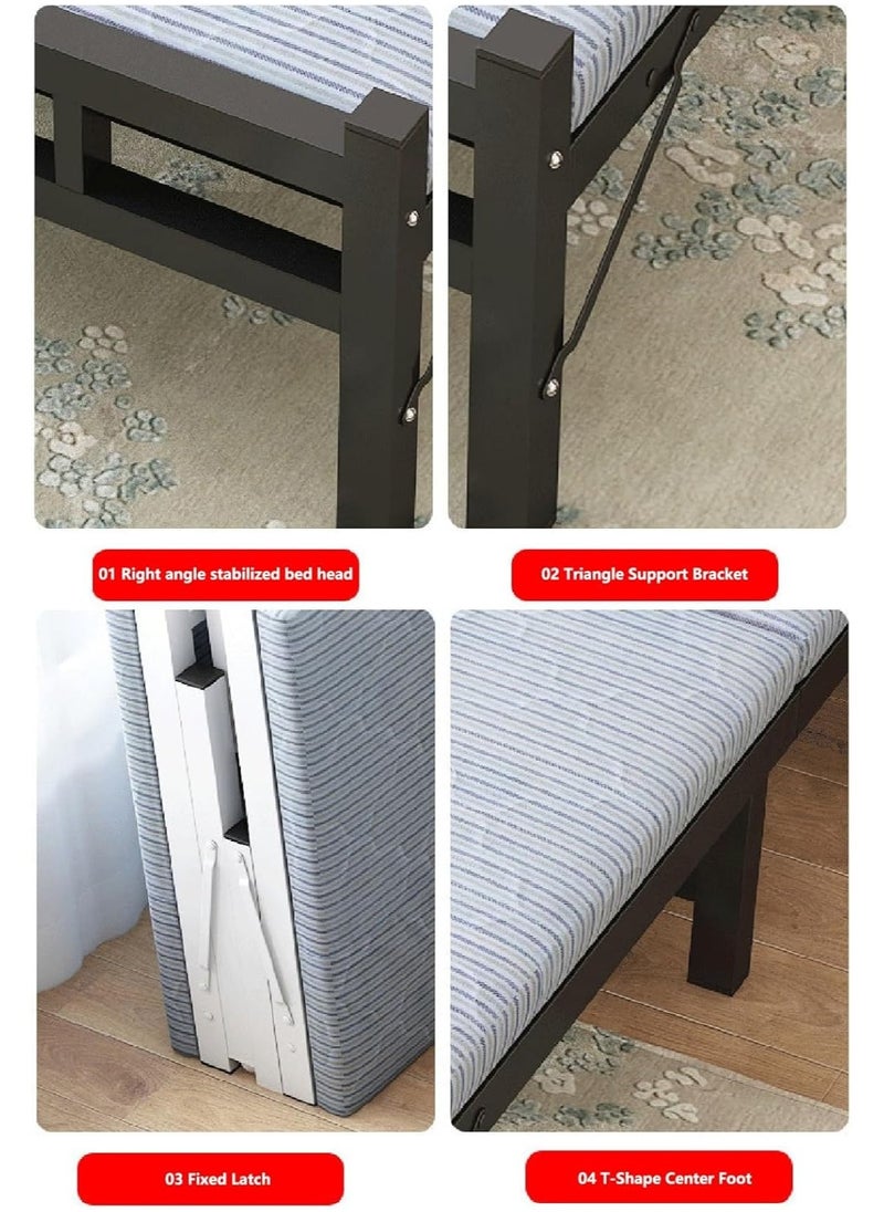 Arabest - Folding Bed Company Home Office Lunch Break Two Folding Bed Dormitory Outdoor Single Double Folding Beds - Image 1