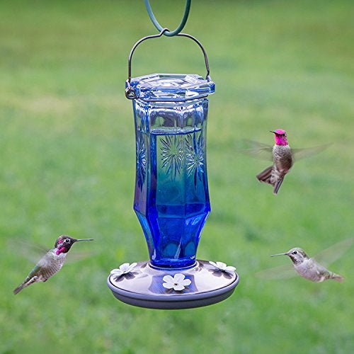 Perky-Pet Sapphire Starburst Vintage Glass Hummingbird Feeder 8129-2 - Image 2