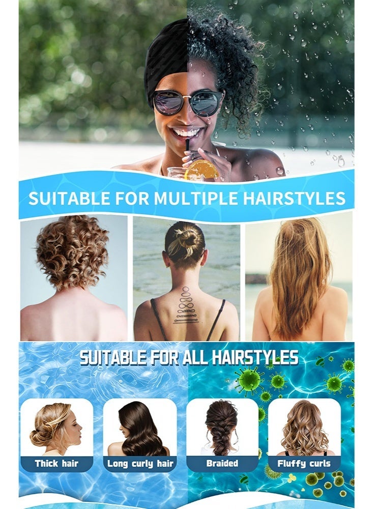PeaKalo Swim Cap for Long Hair, Durable Silicone Swimming Caps for Women Adults Youths, Non-Slip Waterproof Swim Cap to Keep Hair Dry - Image 5