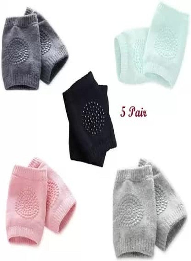 GLAMAXY Pack Of 5 Pair Multicolor Baby Knee Pads Multicolor Baby Knee Pads (simple) (Pack of 5) - Image 2