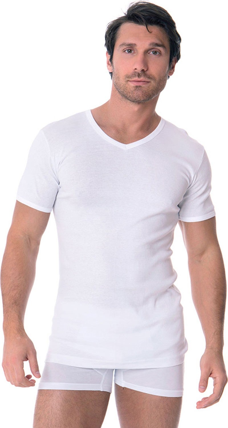 Dorea Men's Ribbed V-Neck Undershirt 2 Pack  - Image 2
