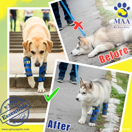 A+a Pets' MAA' Hock Joint Support Brace Compression Wrap for Dogs | for Arthritis, Injury, Sprain & Weak Front or Hind Legs (1Pair, M) - Image 5