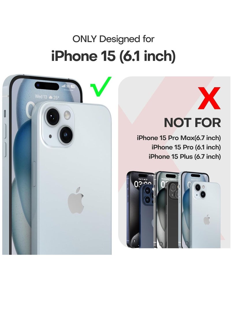 ELTRAZONE Case for iPhone 15 Camshield Cover with Slide Camera Lens Protection - PC Back & TPU Bumper, Anti-Fingerprint Soft Touch Case (Blue) - Image 2