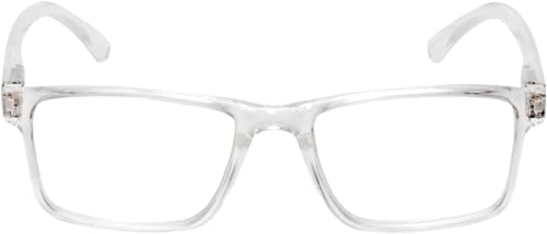 Calabria L2007 Full Rim Reading Glasses [Crystal Clear/1.25 Lenses] Rectangular Eyeglasses for Men & Women | Trendy Modern Eyewear for Fashion, Reading, Travel | Vision Reading Glasses - Image 3