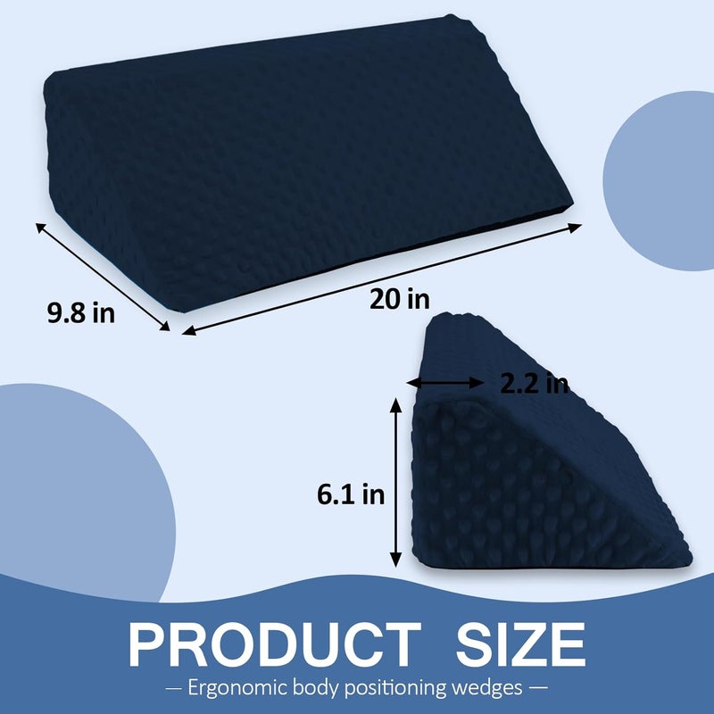 Jacobable Wedge Pillow for Side Sleeping, Body Positioning Foam Wedge Pillow, Side Wedge Pillow for Sleeping Non-Slip Back Positioning Pillow for Bed Sore Wedge (Dark Blue) - Image 5
