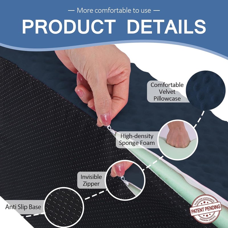 Jacobable Wedge Pillow for Side Sleeping, Body Positioning Foam Wedge Pillow, Side Wedge Pillow for Sleeping Non-Slip Back Positioning Pillow for Bed Sore Wedge (Dark Blue) - Image 4